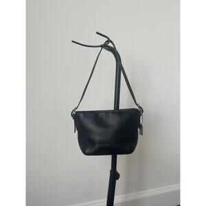 Vintage Y2K COACH East West Legacy Black Leather Shoulder Bag Tan CC Interior